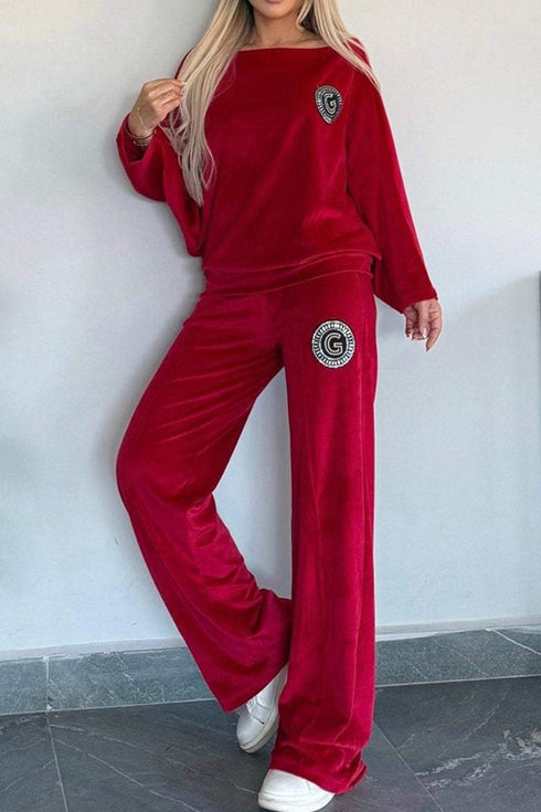 'Fauna' Long Sleeve Top and Pants Set - Celes Fashion